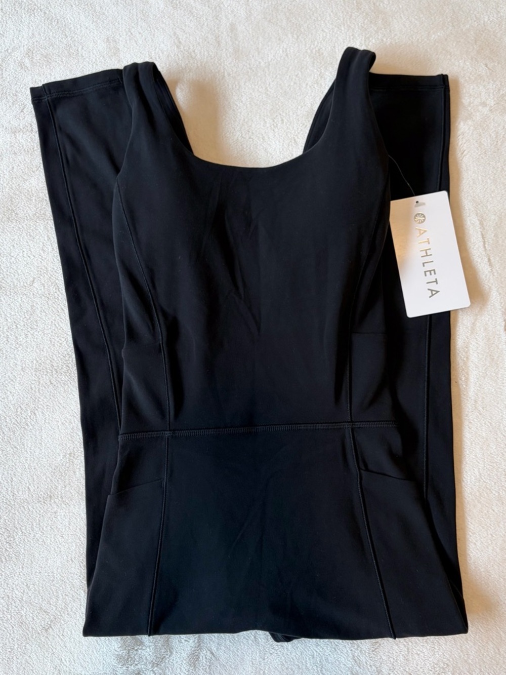 Athleta Salutation Bodysuit Jumpsuit Black NWT Size XXS PowerVita